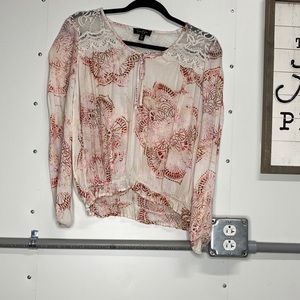 Jessica Simpson White Blouse with red flowers.